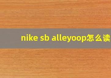 nike sb alleyoop怎么读